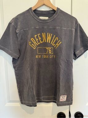 Abercrombie & Fitch Washed Charcoal Short-Sleeve Tee with Yellow Graphic